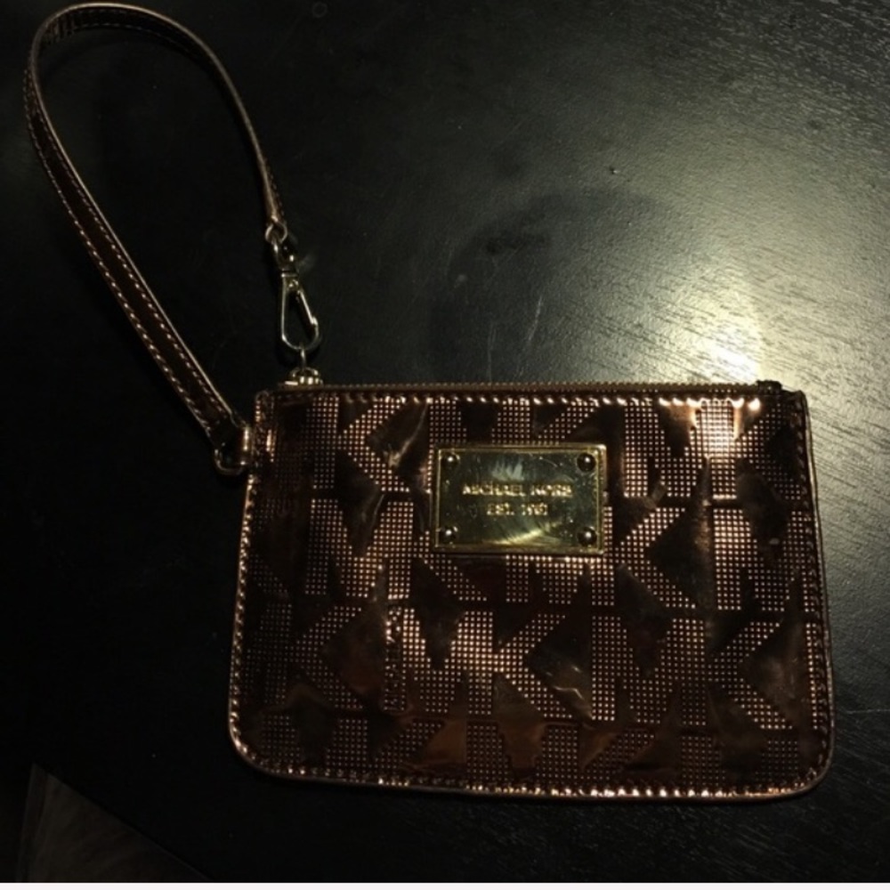 MK Bronze Metallic Wristlet - Picture 1 of 4